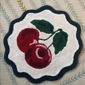 Anthropologie Maeve cherry tufted cotton bath mat